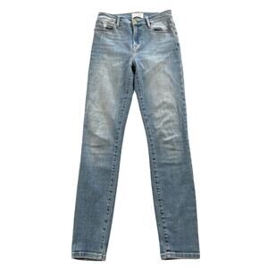 Frame Jeans 25 Le High Skinny Light Wash Denim Stretch Distressed Inseam 28"
